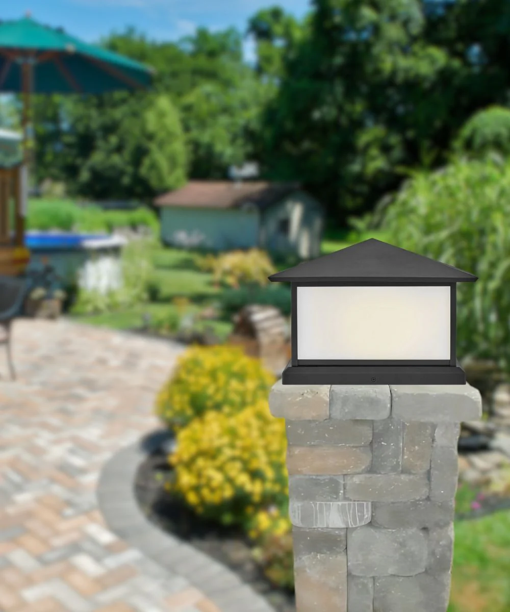 Walter 2-Light Large Pier Mount Lantern 12v in Textured Black - Image 2