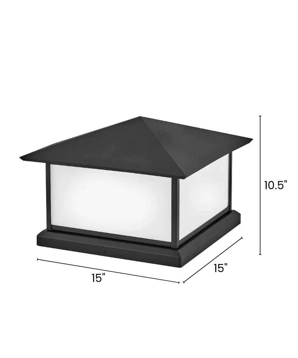 Walter 2-Light Large Pier Mount Lantern 12v in Textured Black - Image 3