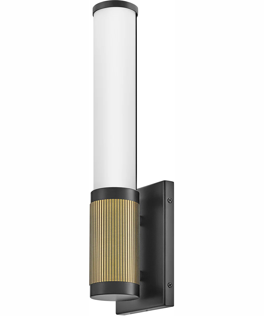 Zevi LED-Light Small LED Vanity in Black with Lacquered Brass Accents - Image 5