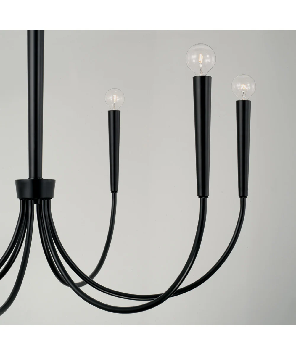 Holden 6-Light Chandelier Matte Black - Image 3