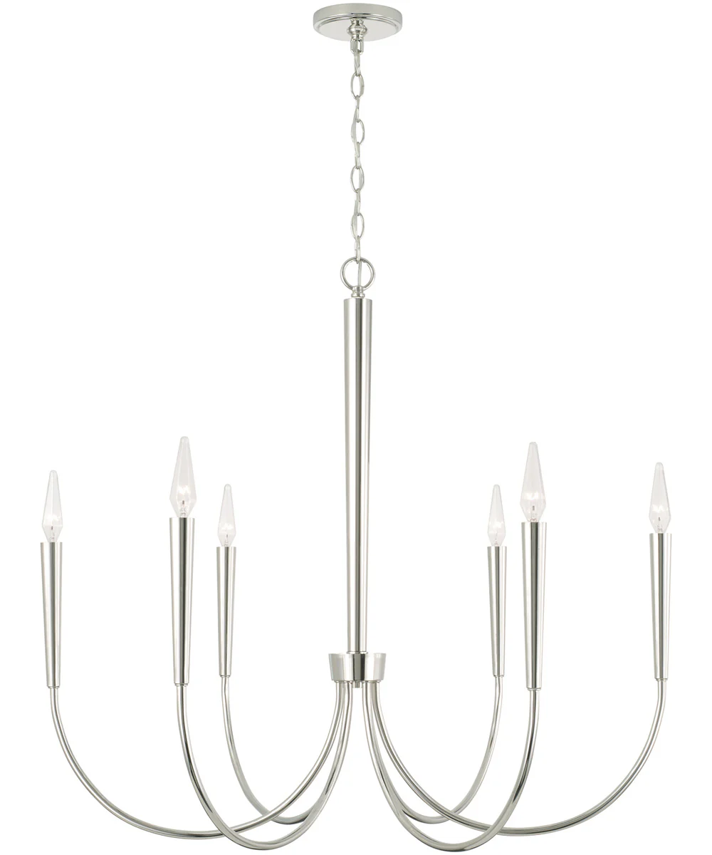 Holden 6-Light Chandelier Polished Nickel