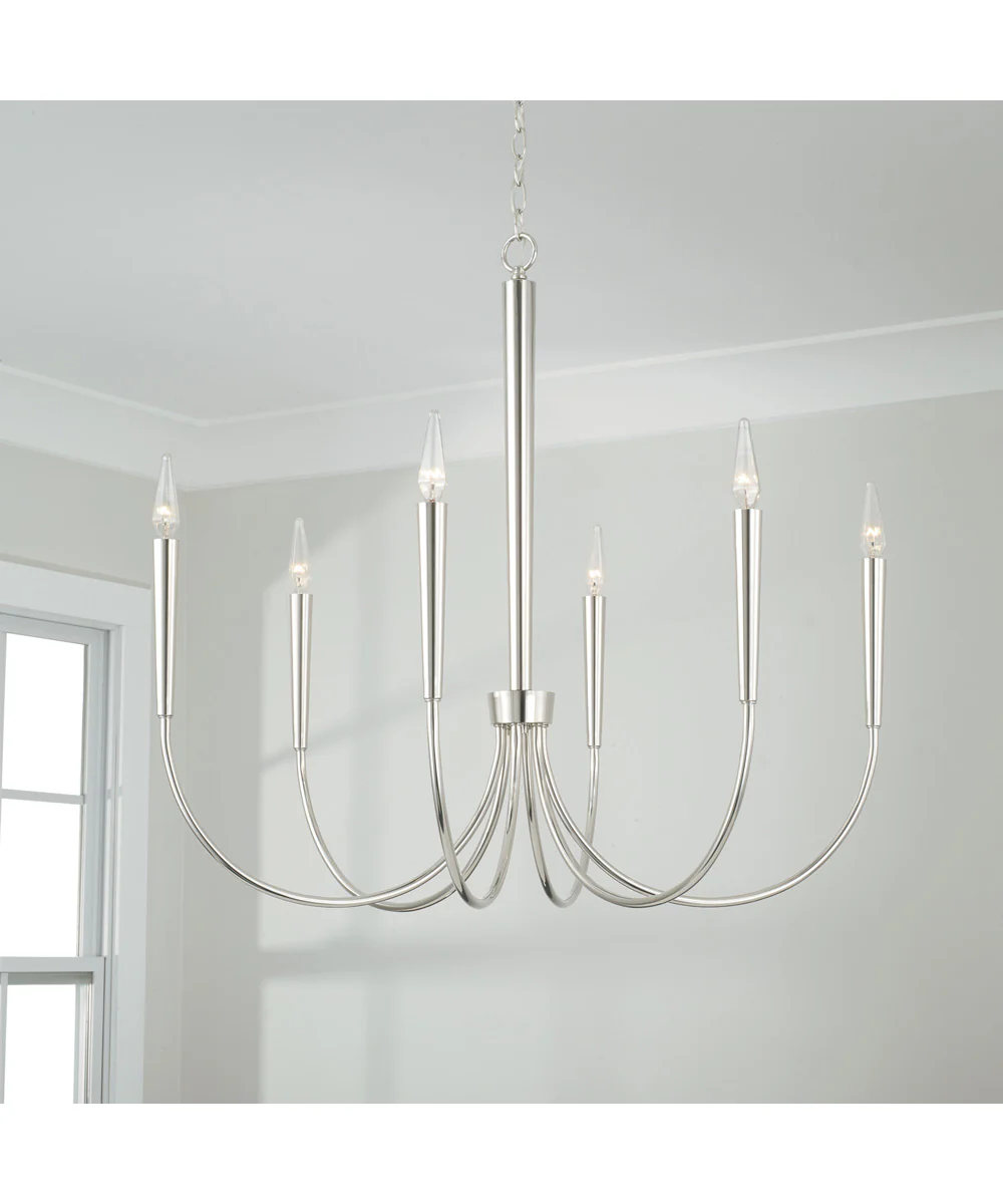 Holden 6-Light Chandelier Polished Nickel - Image 2