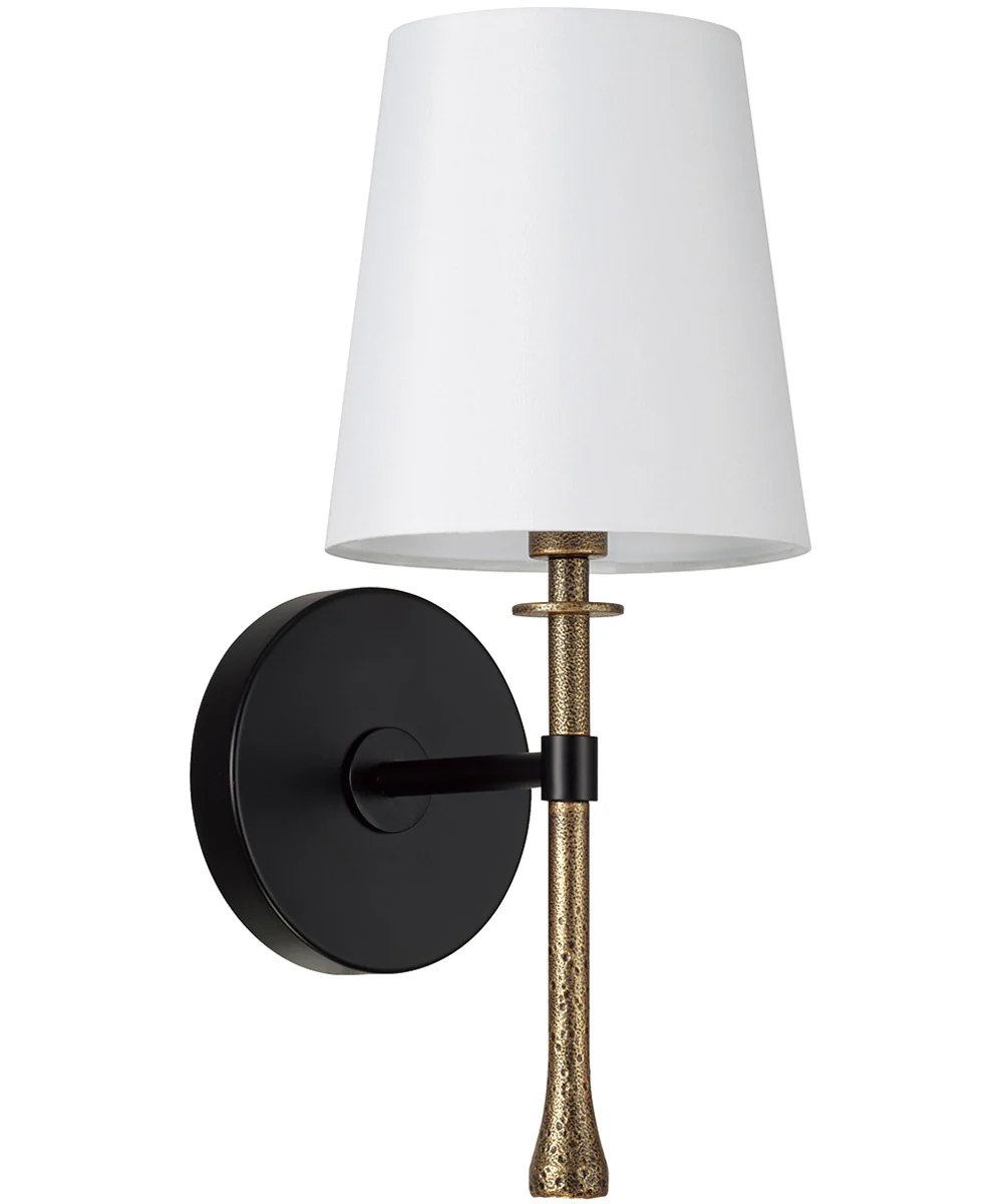 Hollis 1-Light Sconce Matte Black with Hammered Gold
