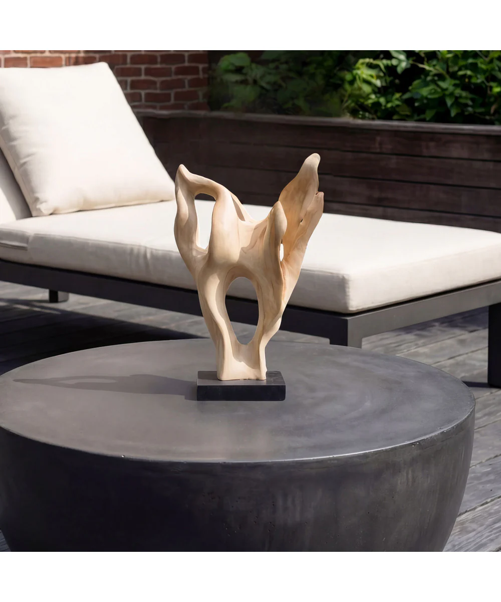 Hollow Form Indoor-Outdoor Teak Sculpture - Image 2