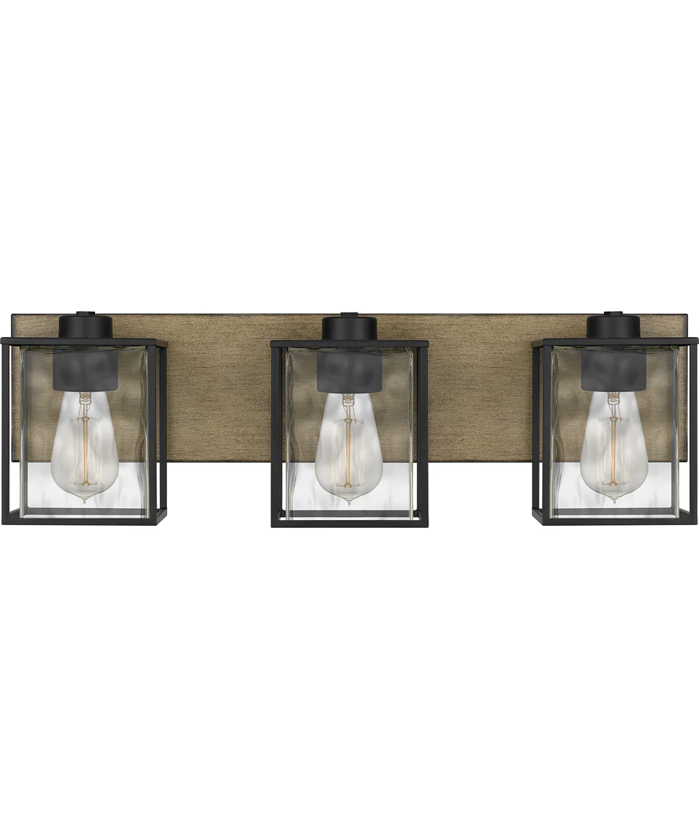 Holsten Large 3-light Bath Light Matte Black