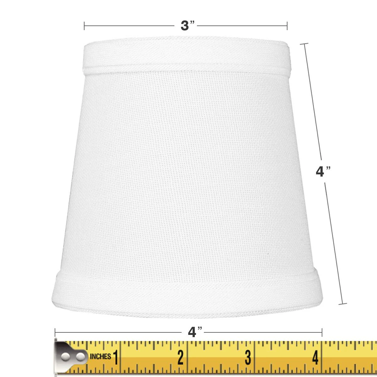 4"W x 4"H Chandelier White Linen Clip-On Lamp shade - Image 2