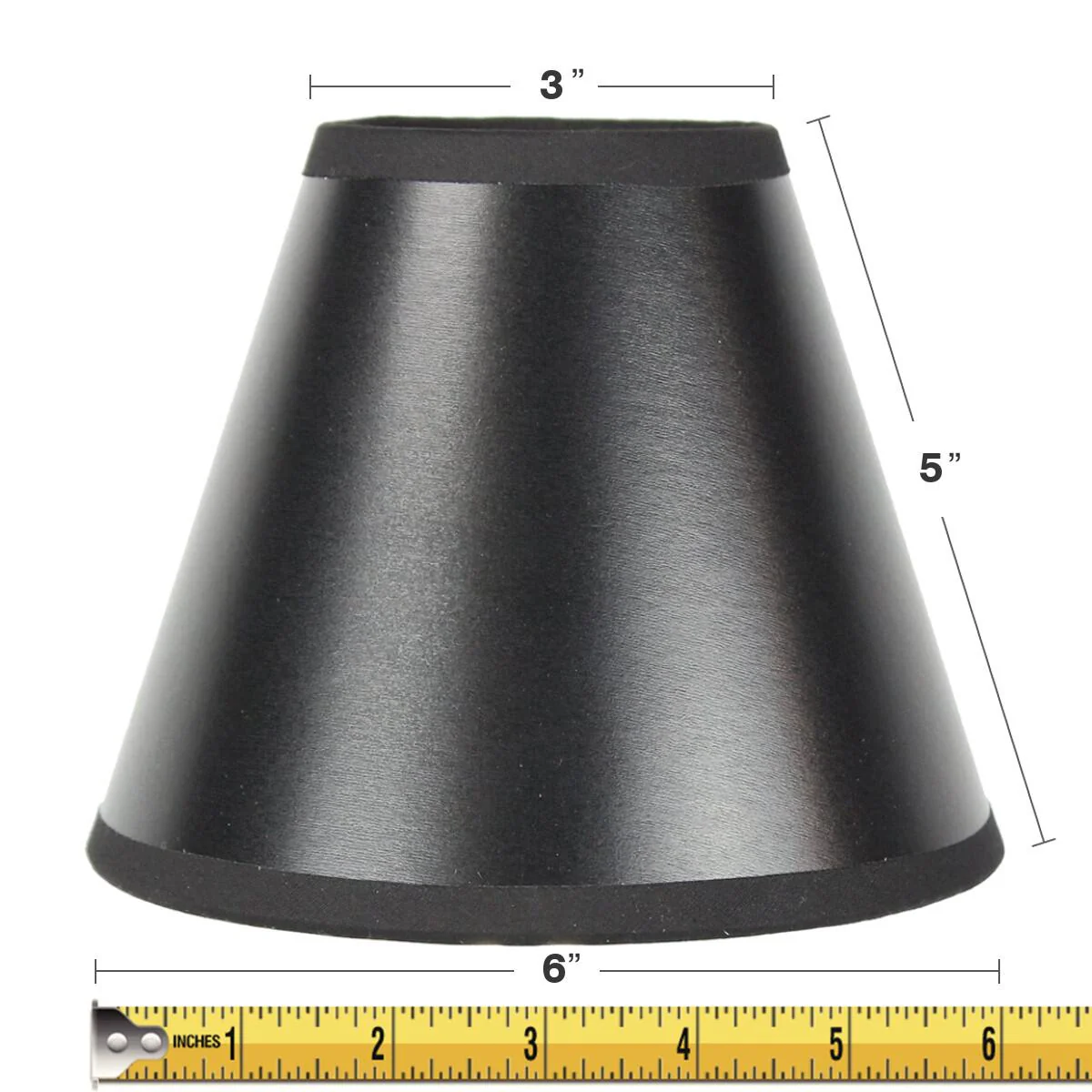 6"W x 5"H Black Parchment Silver-Lined Chandelier Lampshade - Image 2