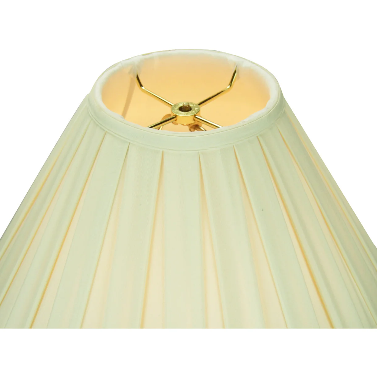 18"W x 11"H Eggshell Softback Box Pleat Coolie with Linen White Liner - Image 2
