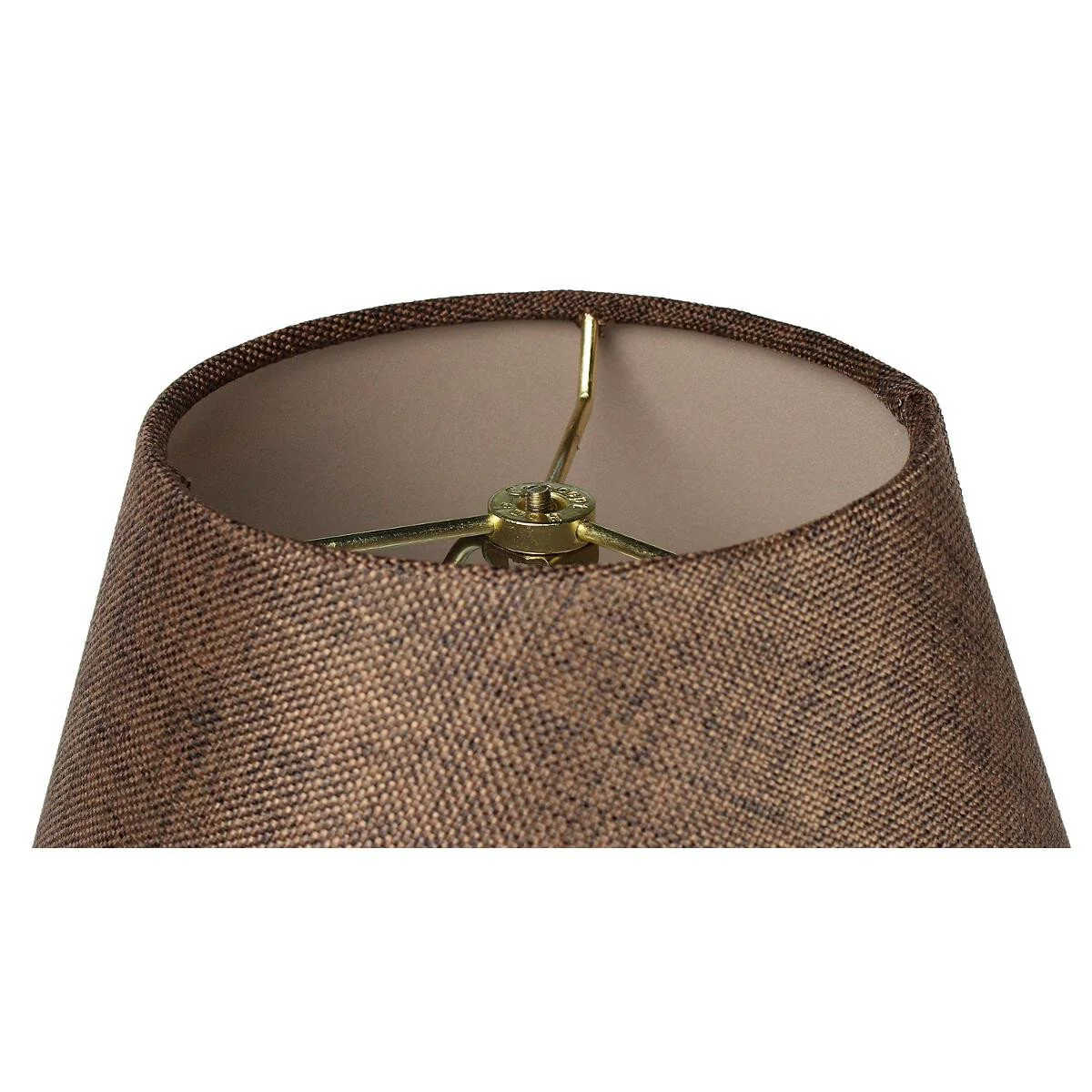 14"W x 11"H Hard Back Empire Lamp Shade - Chocolate Burlap - Image 3