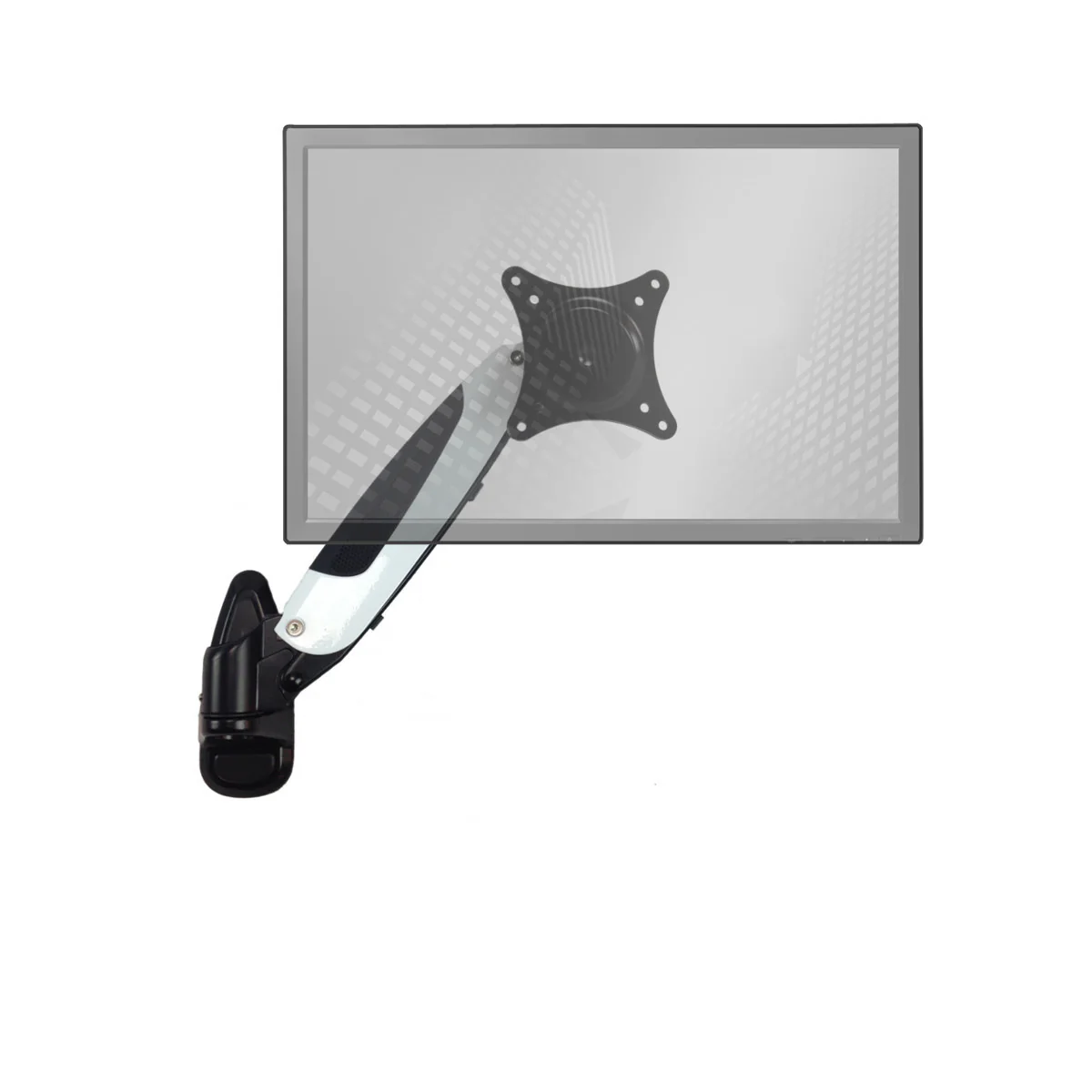 Sit-Stand Wall Mount Monitor Arm: Standard Single Screen White