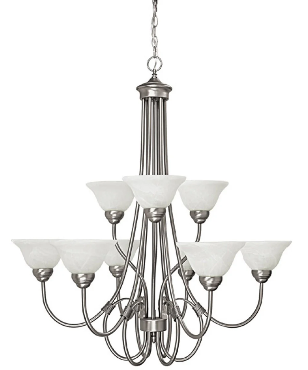 Hometown 9-Light Chandelier In Matte Nickel