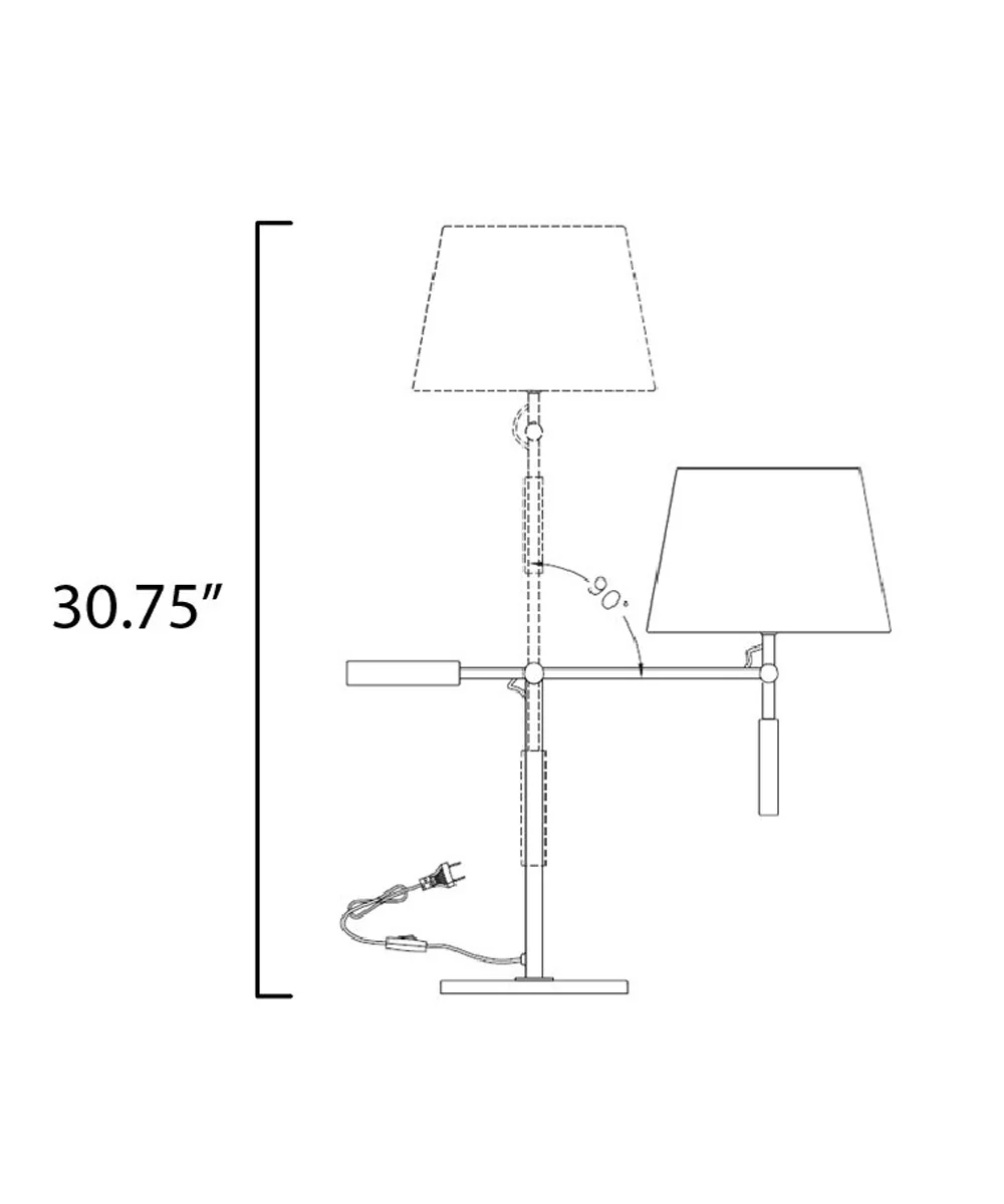 Hotel 31"H 1-Light LED Table Lamp Light Fixture Polished Chrome Finish by Maxim - Image 3