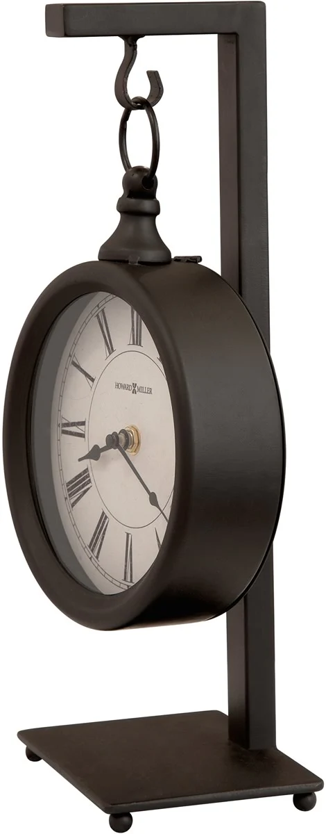 14"H Loman Mantel Clock Antique Black - Image 2