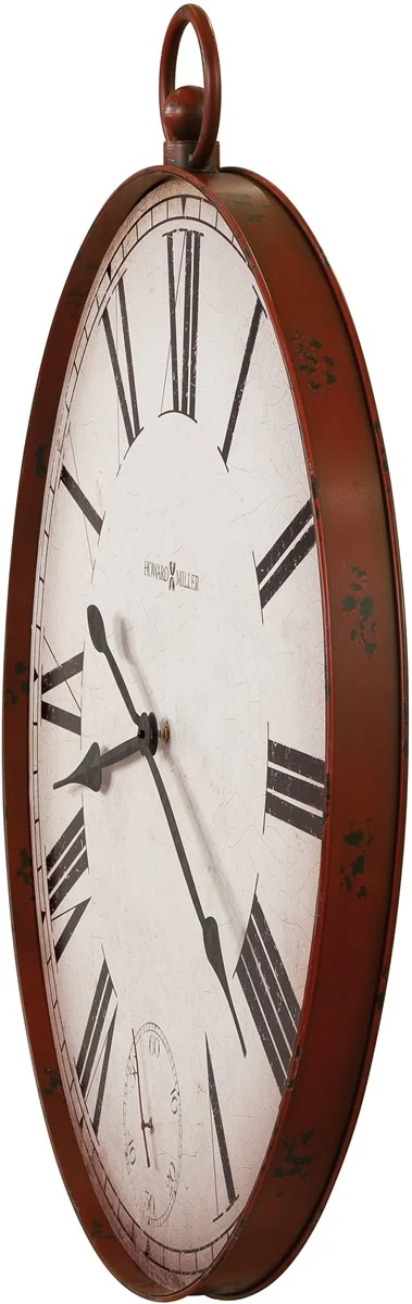 37"H Gallery Pocket Watch II Wall Clock Aged Red - Image 2