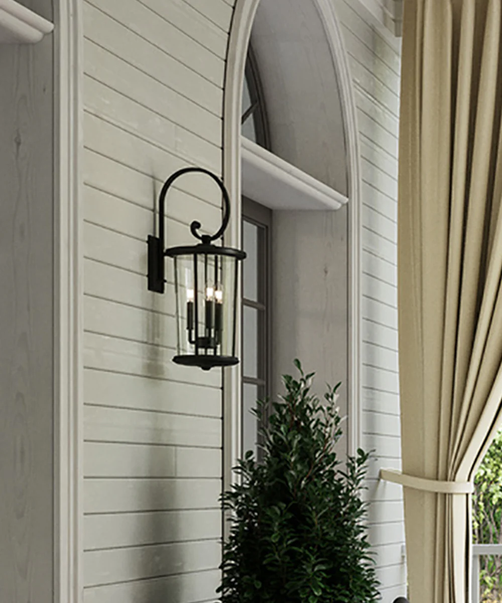 Howell 3-Light Outdoor Wall Mount Rain or Shine - Black with Clear Glass - Image 2
