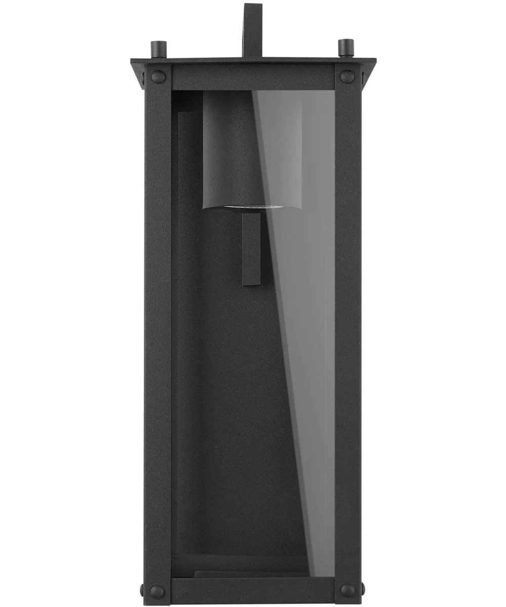 Hunt 1-Light Outdoor Wall Mount Rain or Shine - Black with Clear Glass