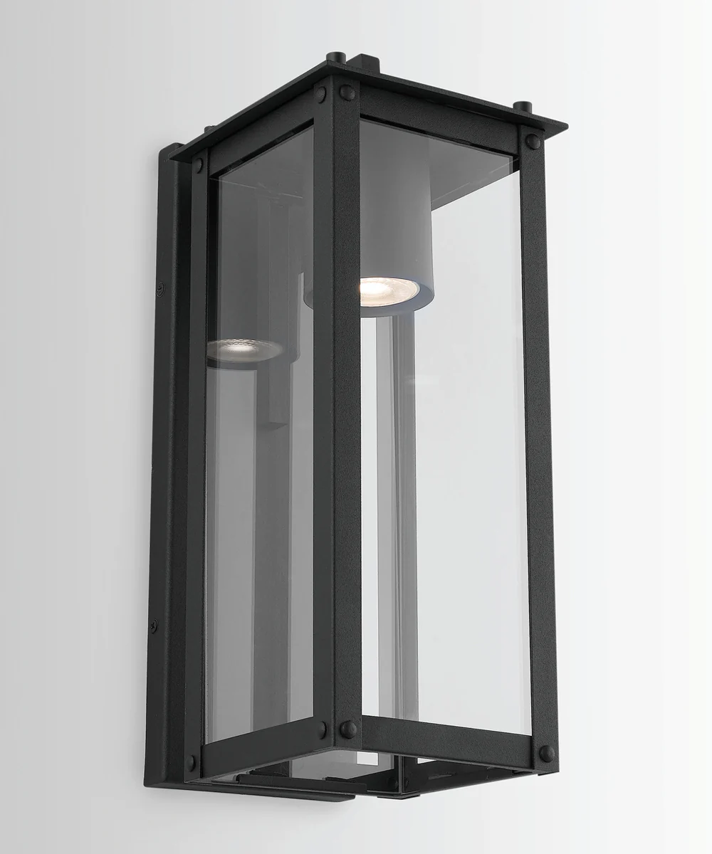 Hunt 1-Light Outdoor Wall Mount Rain or Shine - Black with Clear Glass - Image 2