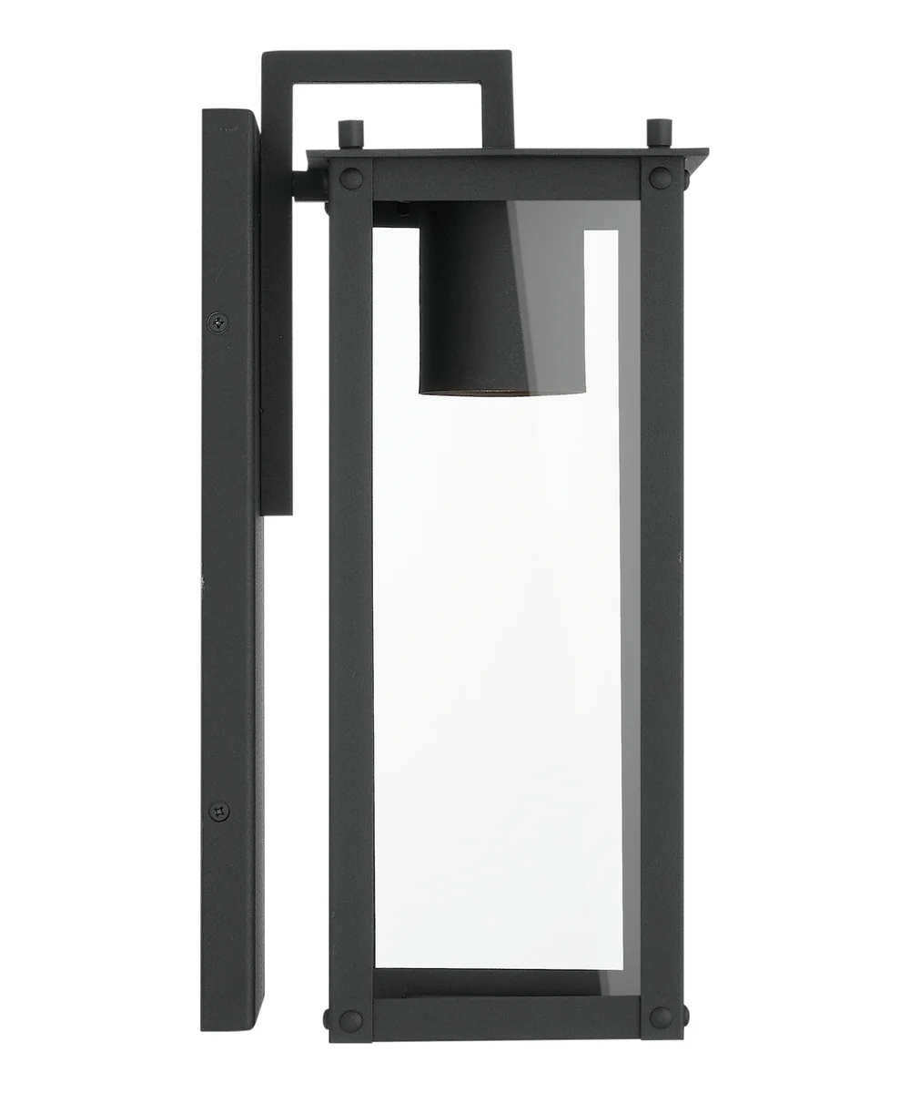 Hunt 1-Light Outdoor Wall Mount Rain or Shine - Black with Clear Glass - Image 6