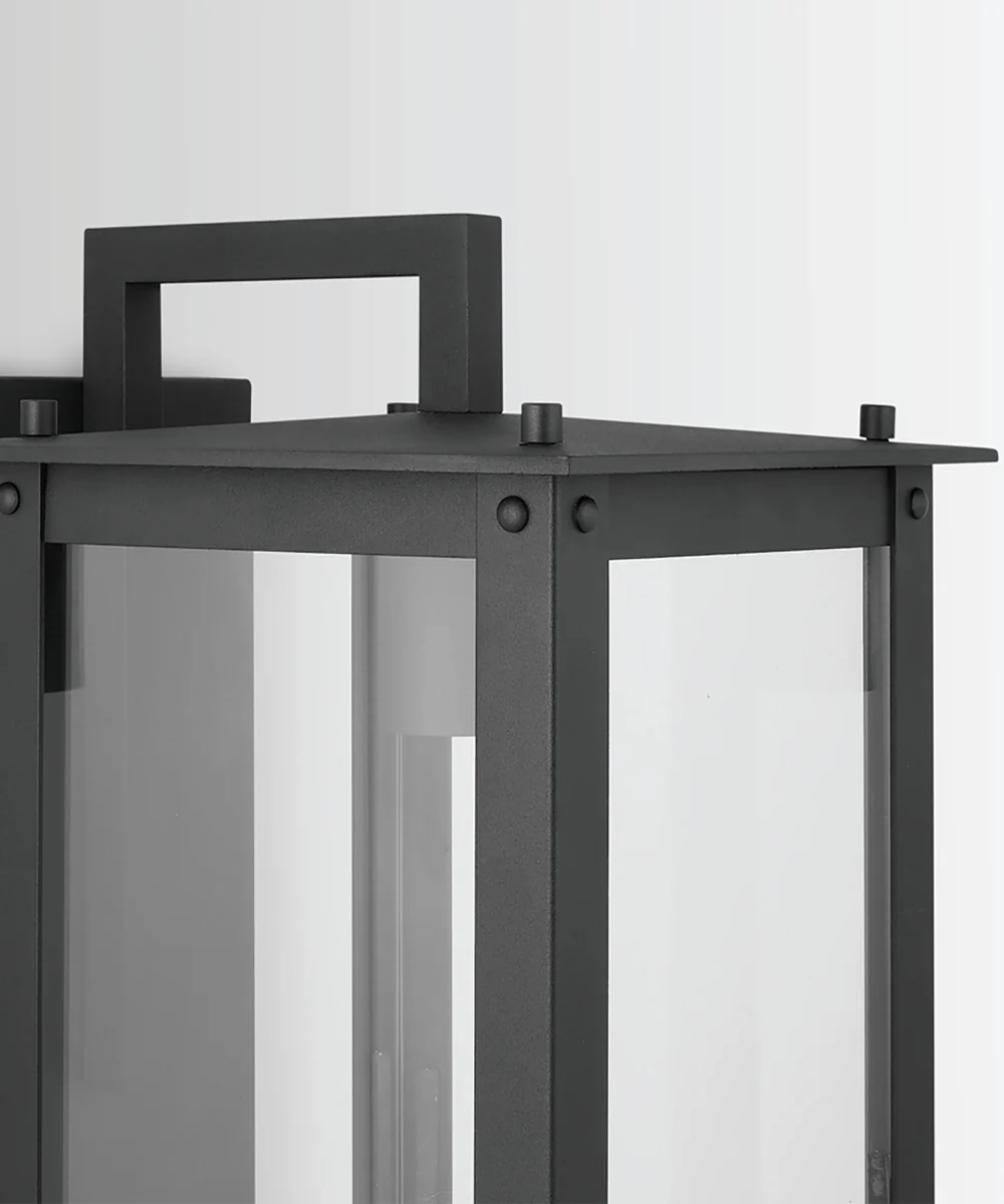 Hunt 1-Light Outdoor Wall Mount Rain or Shine - Black with Clear Glass - Image 3