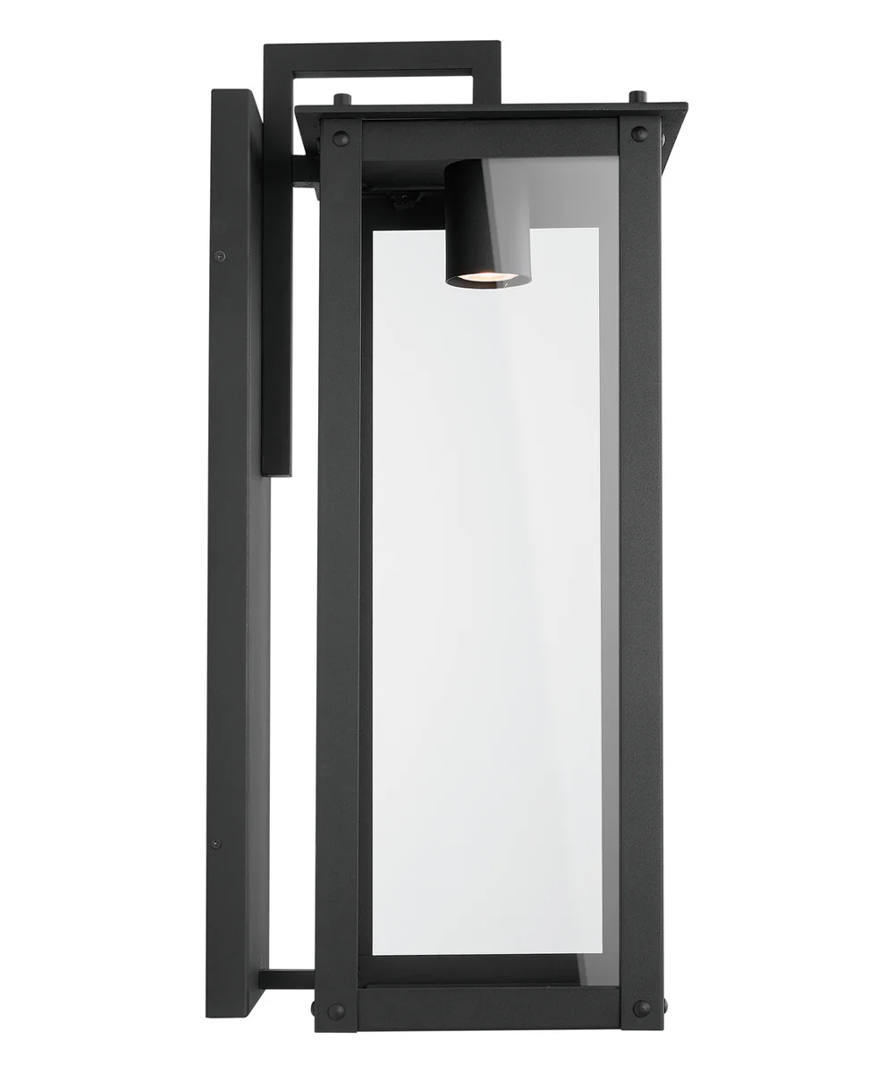 Hunt 1-Light Outdoor Wall Mount Rain or Shine - Black with Clear Glass - Image 5