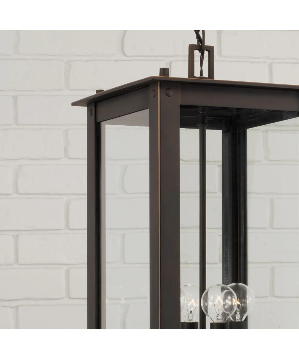 Hunt 4-Light Outdoor Hanging-Lantern Oiled Bronze - Image 4
