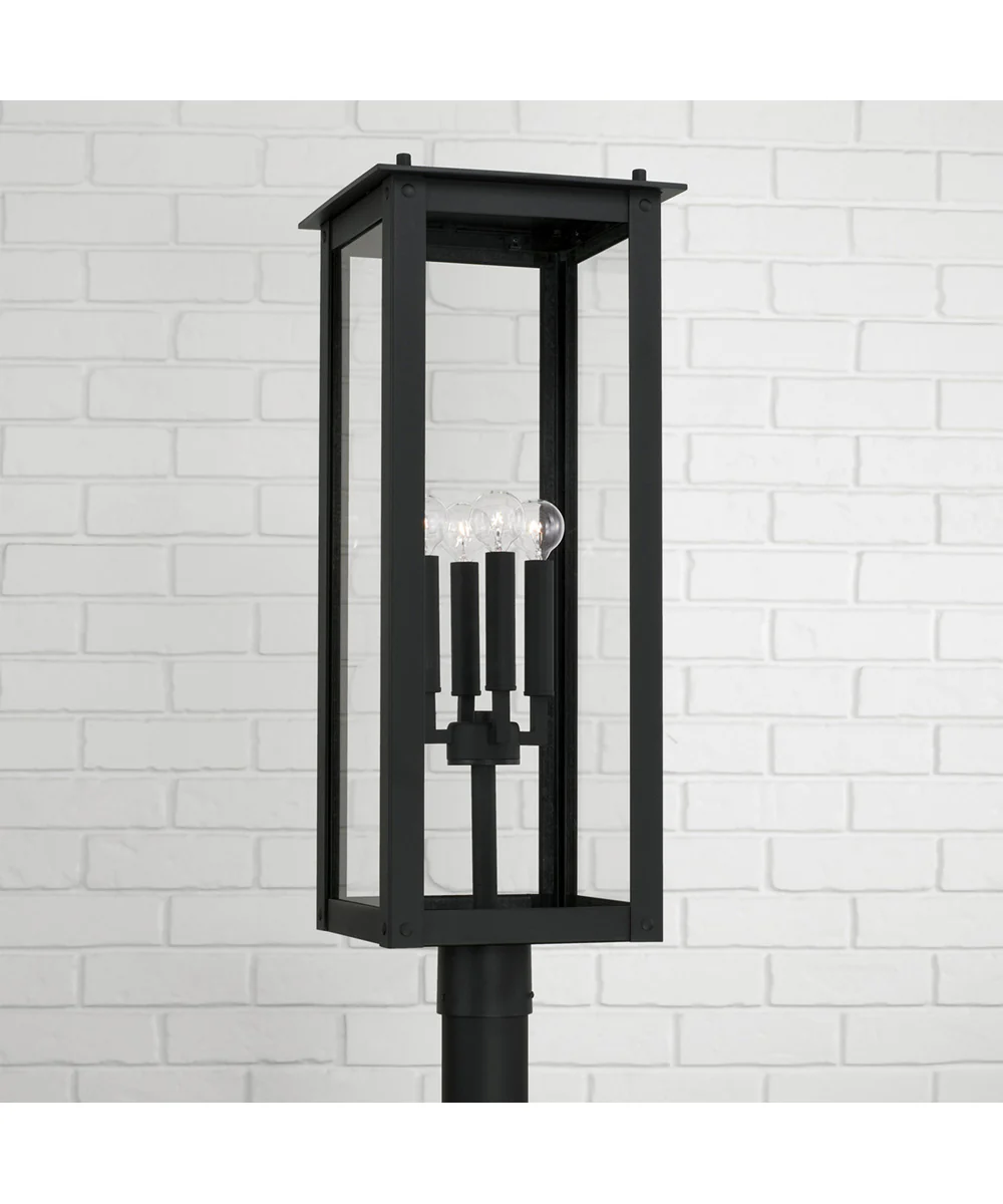 Hunt 4-Light Outdoor Post-Lantern Rain or Shine - Black - Image 2