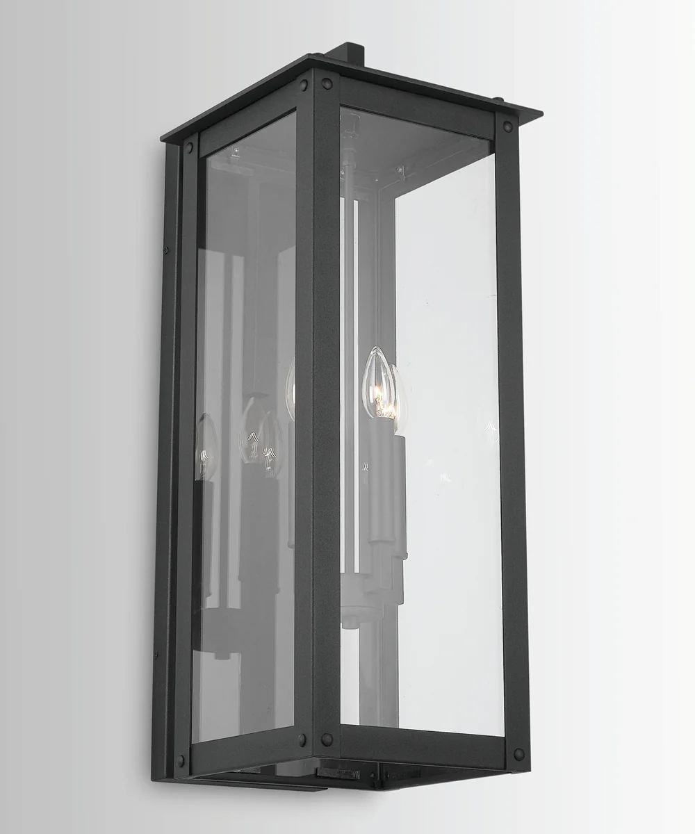 Hunt 4-Light Outdoor Wall Mount Rain or Shine - Black with Clear Glass - Image 2