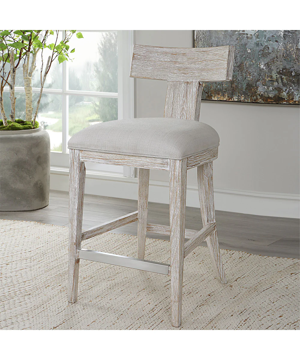 Idris White Counter Stool - Image 2