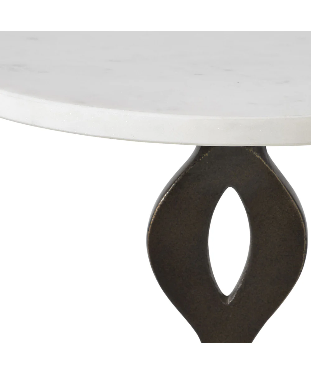 Ila Round White Drink Table - Image 3