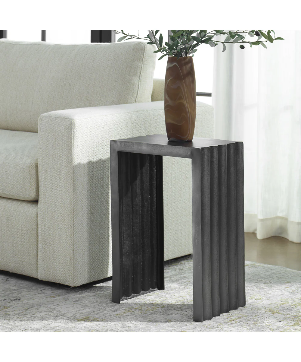 In The Groove Aluminum Accent Table - Image 2