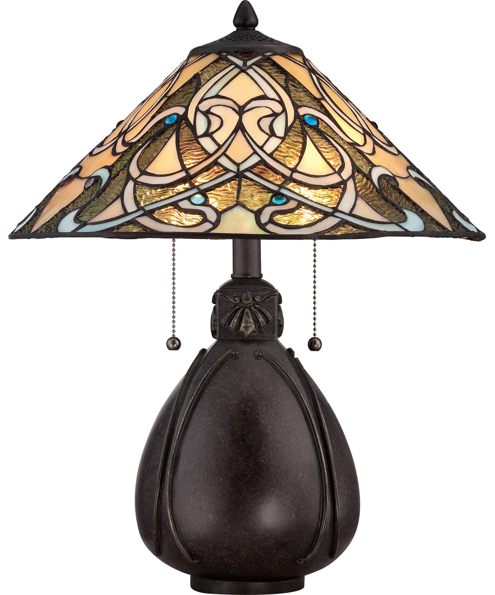 India Small 2-light Table Lamp Imperial Bronze - Image 2