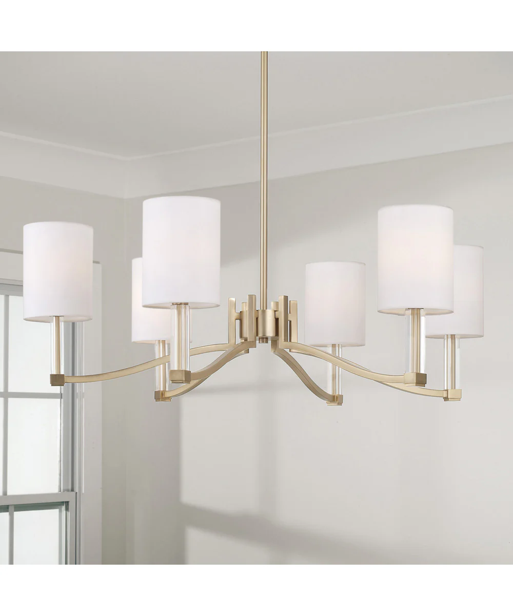 Ingrid 6-Light Chandelier Matte Brass - Image 2