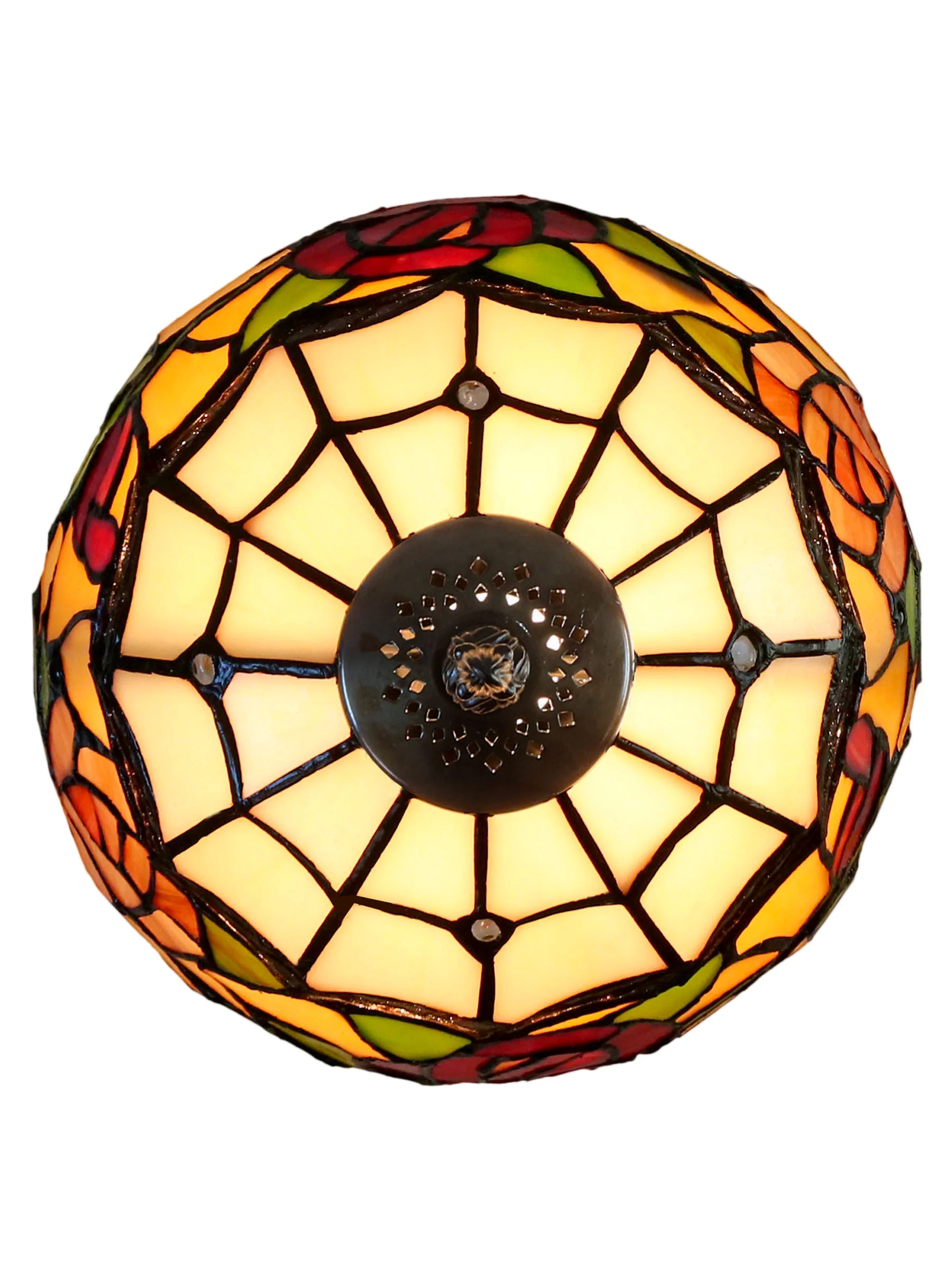 Innsdale Rose 15.25 Inch Tall Handmade Tiffany Accent Lamp - Image 5