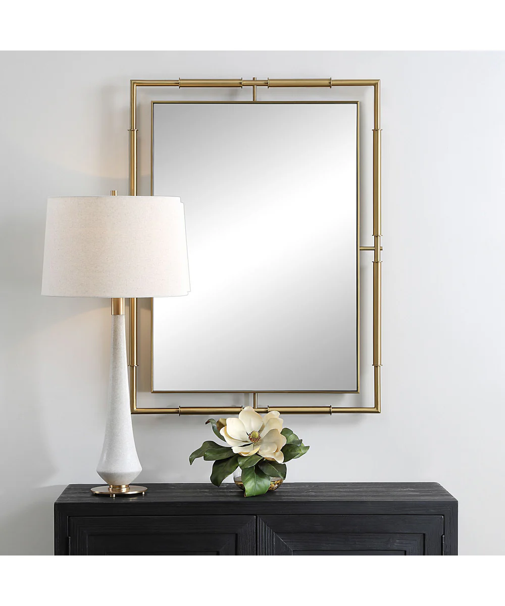 It's All Connected Rectangle Brass Mirror - Image 2