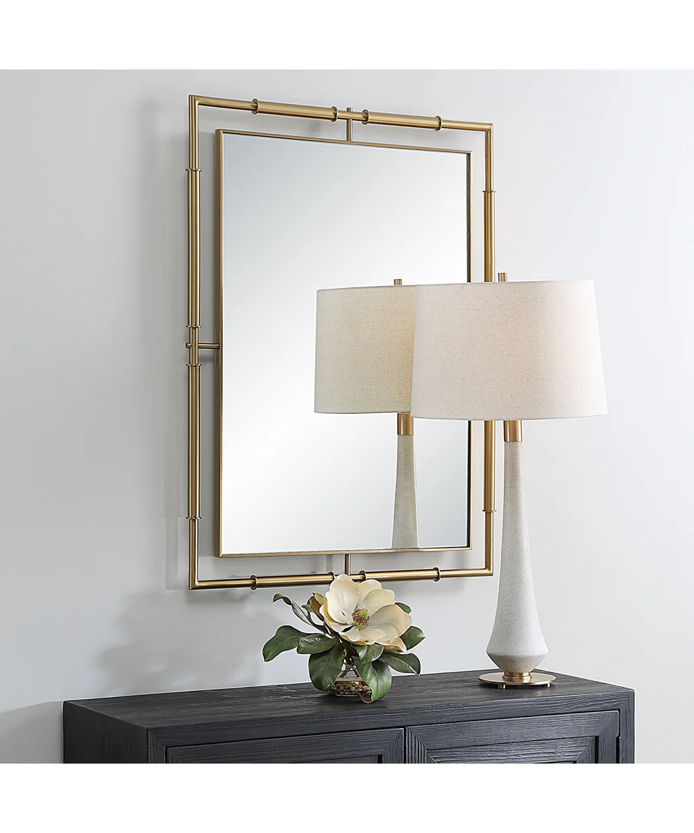 It's All Connected Rectangle Brass Mirror - Image 3