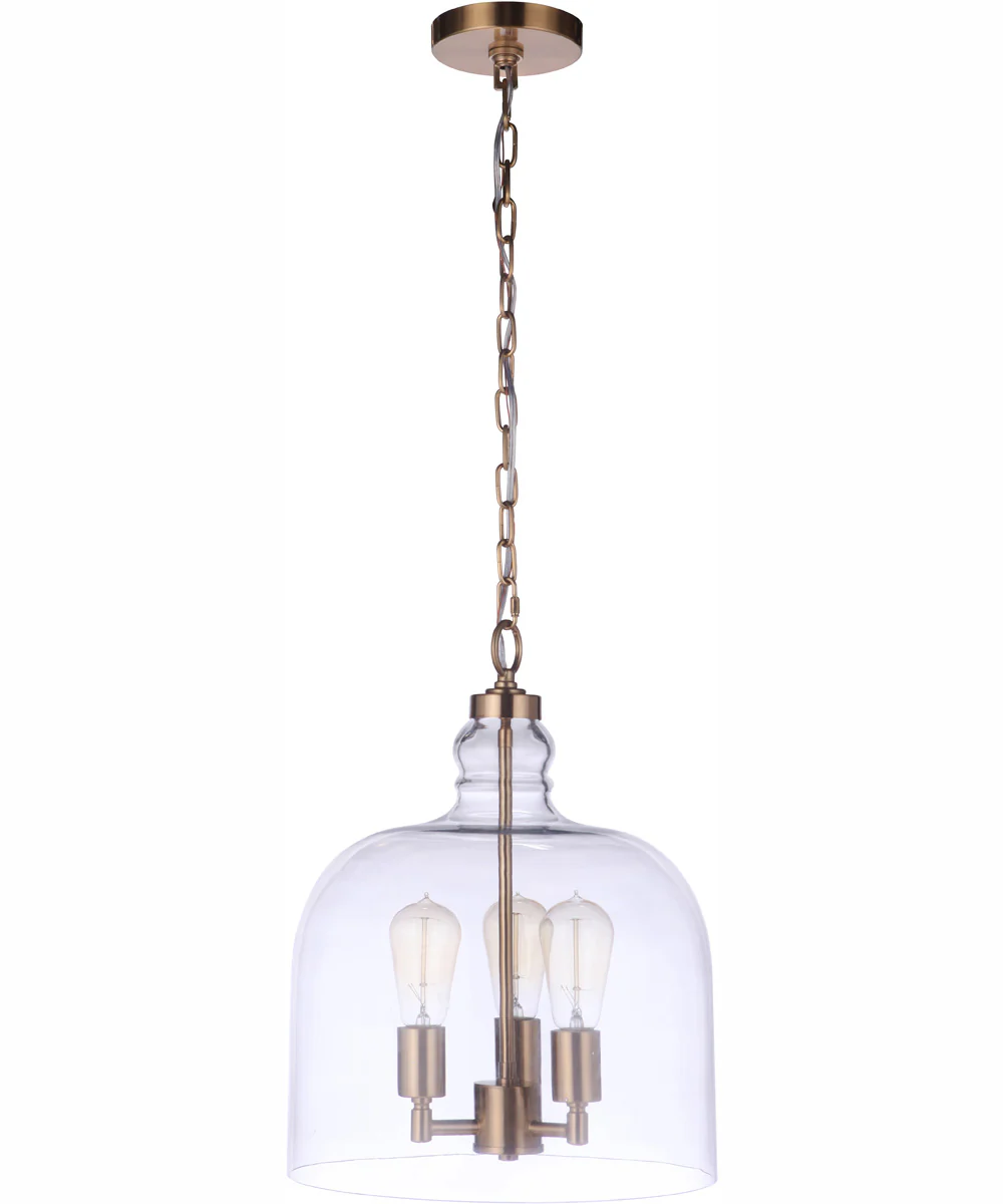 Jackson 3-Light Pendant Satin Brass