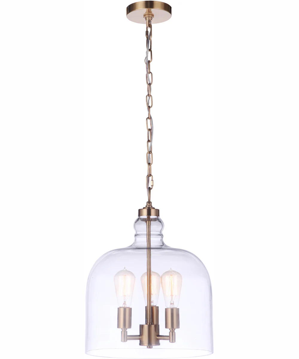 Jackson 3-Light Pendant Satin Brass - Image 2
