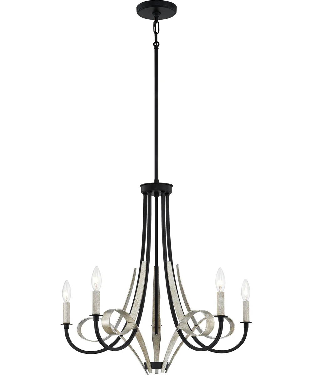 Jada 5-light Chandelier Matte Black - Image 2