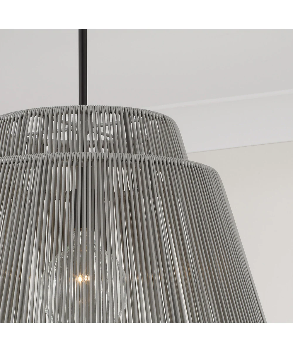 Jasper 1-Light Outdoor Hanging-Lantern Grey and Black - Image 3
