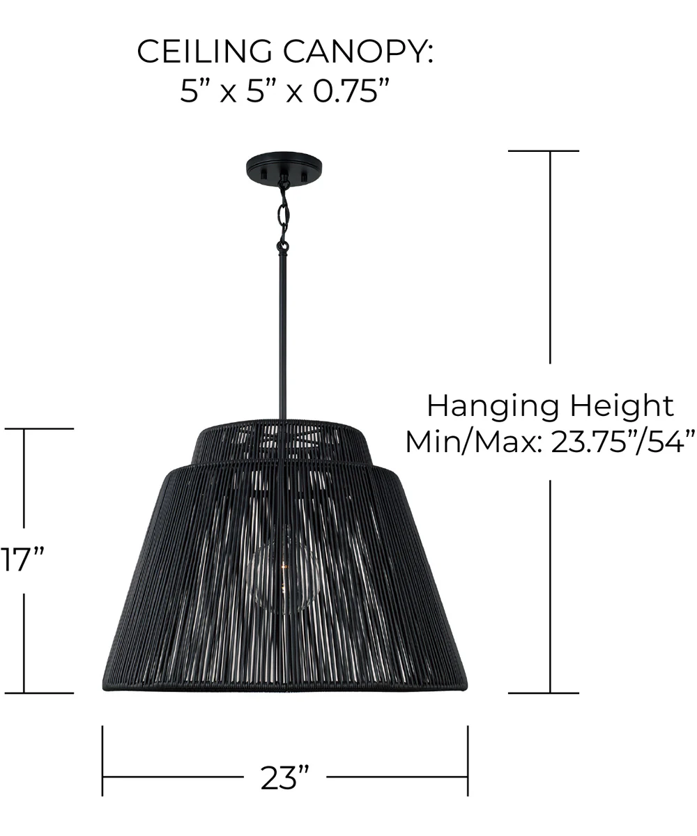Jasper 1-Light Outdoor Hanging-Lantern Oynx and Black - Image 3
