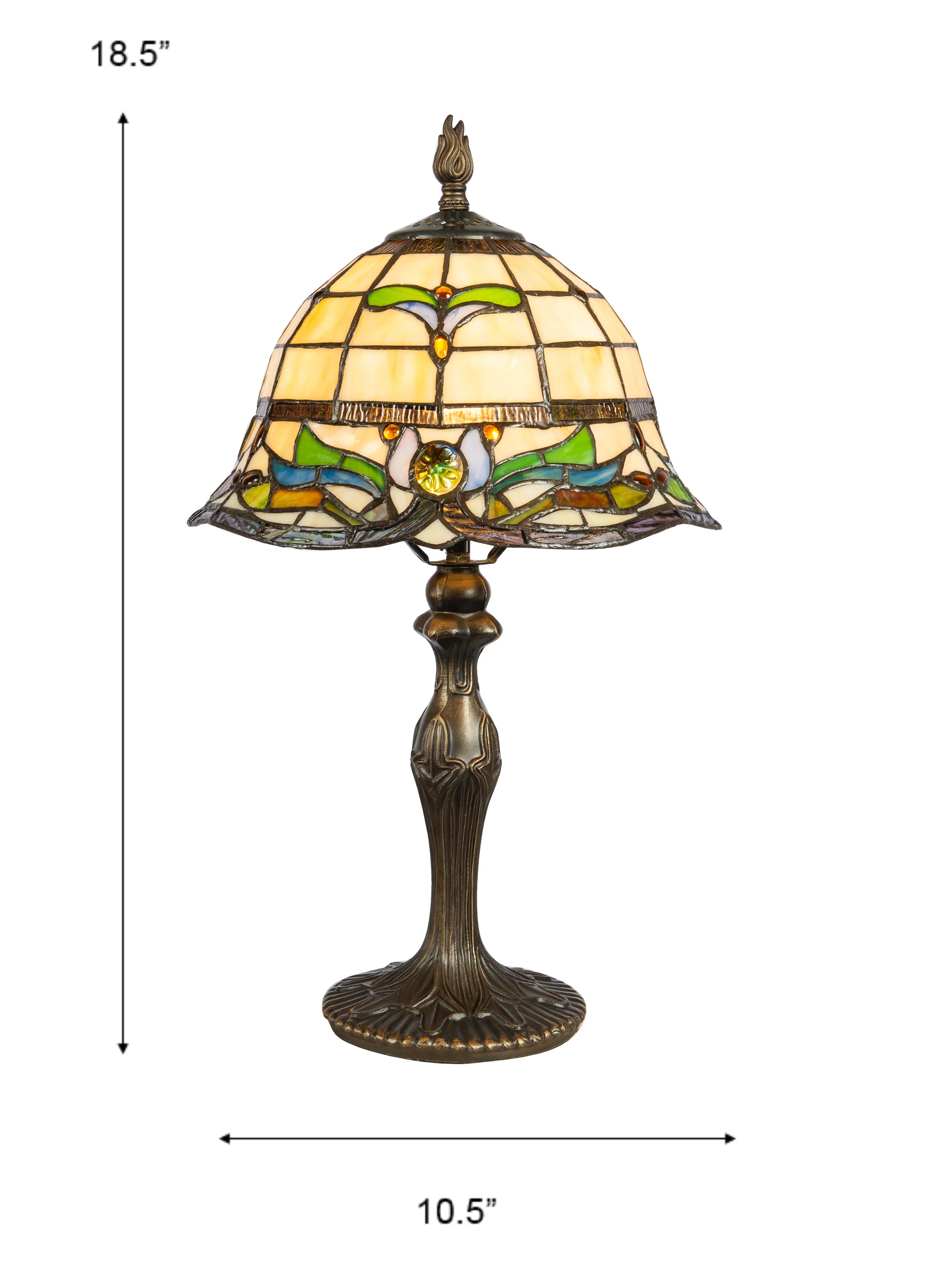 Jassmyne 18.5 Inch Tall Handmade Tiffany Table Lamp - Image 2