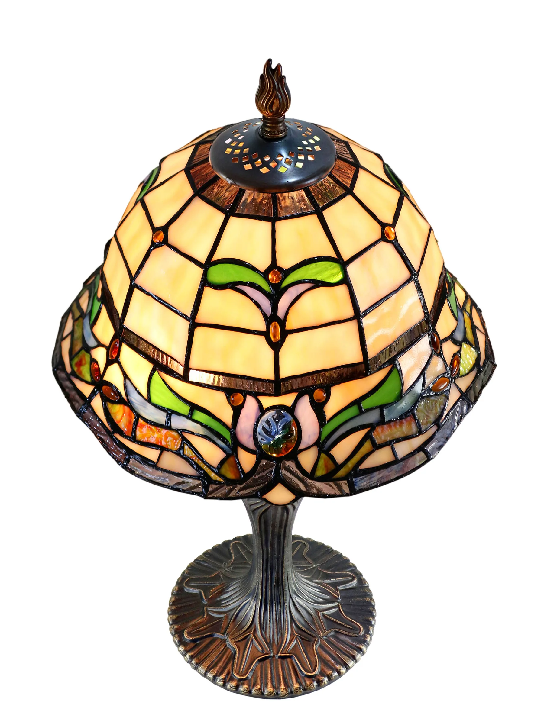 Jassmyne 18.5 Inch Tall Handmade Tiffany Table Lamp - Image 4
