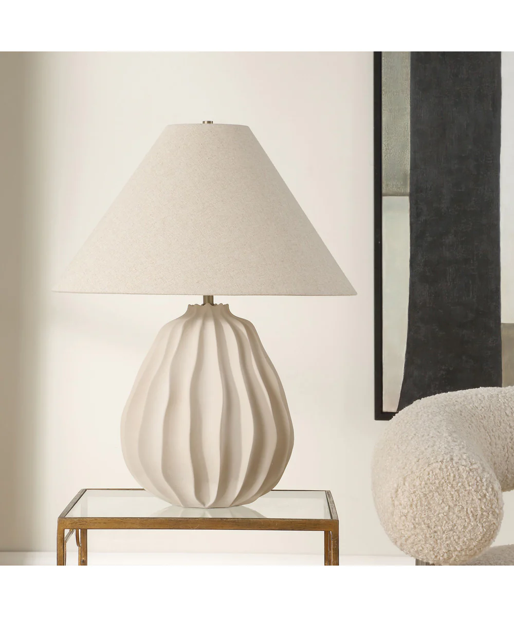 Javary Matte Beige Table Lamp - Image 3