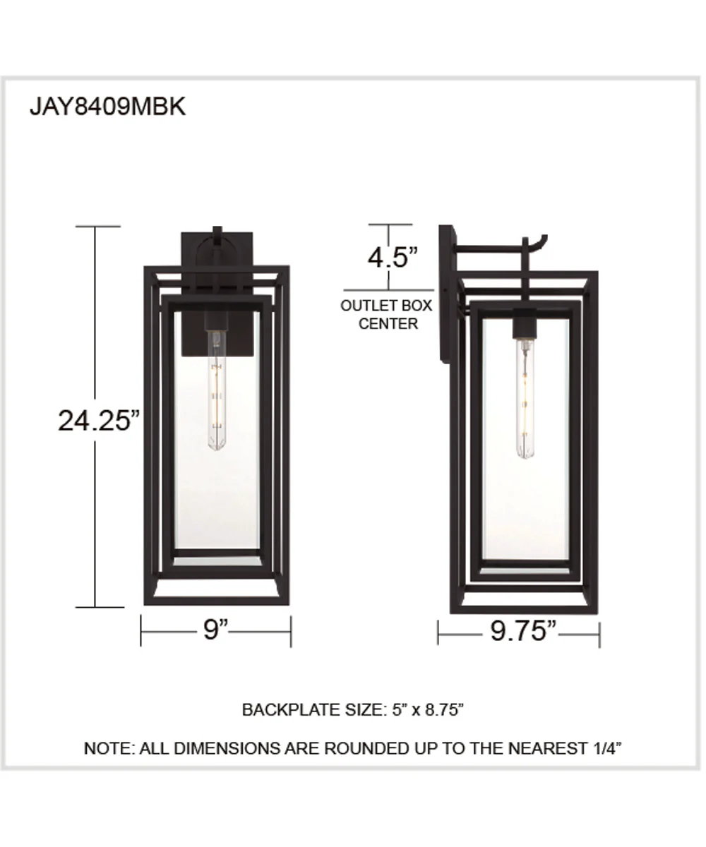 Jayce 1-light Outdoor Wall Light Matte Black - Image 4