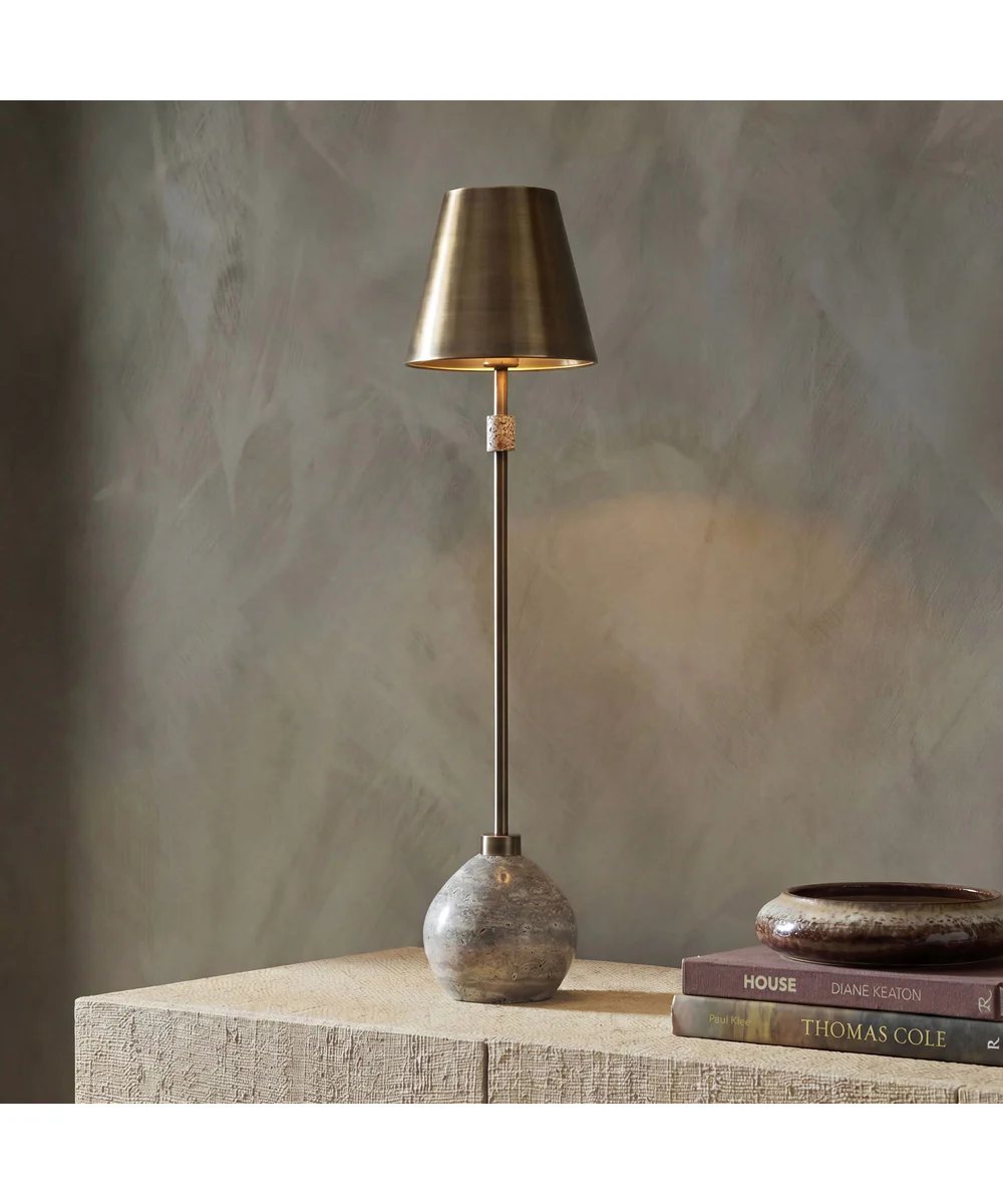 Jaycee Dark Travertine Buffet Lamp - Image 2