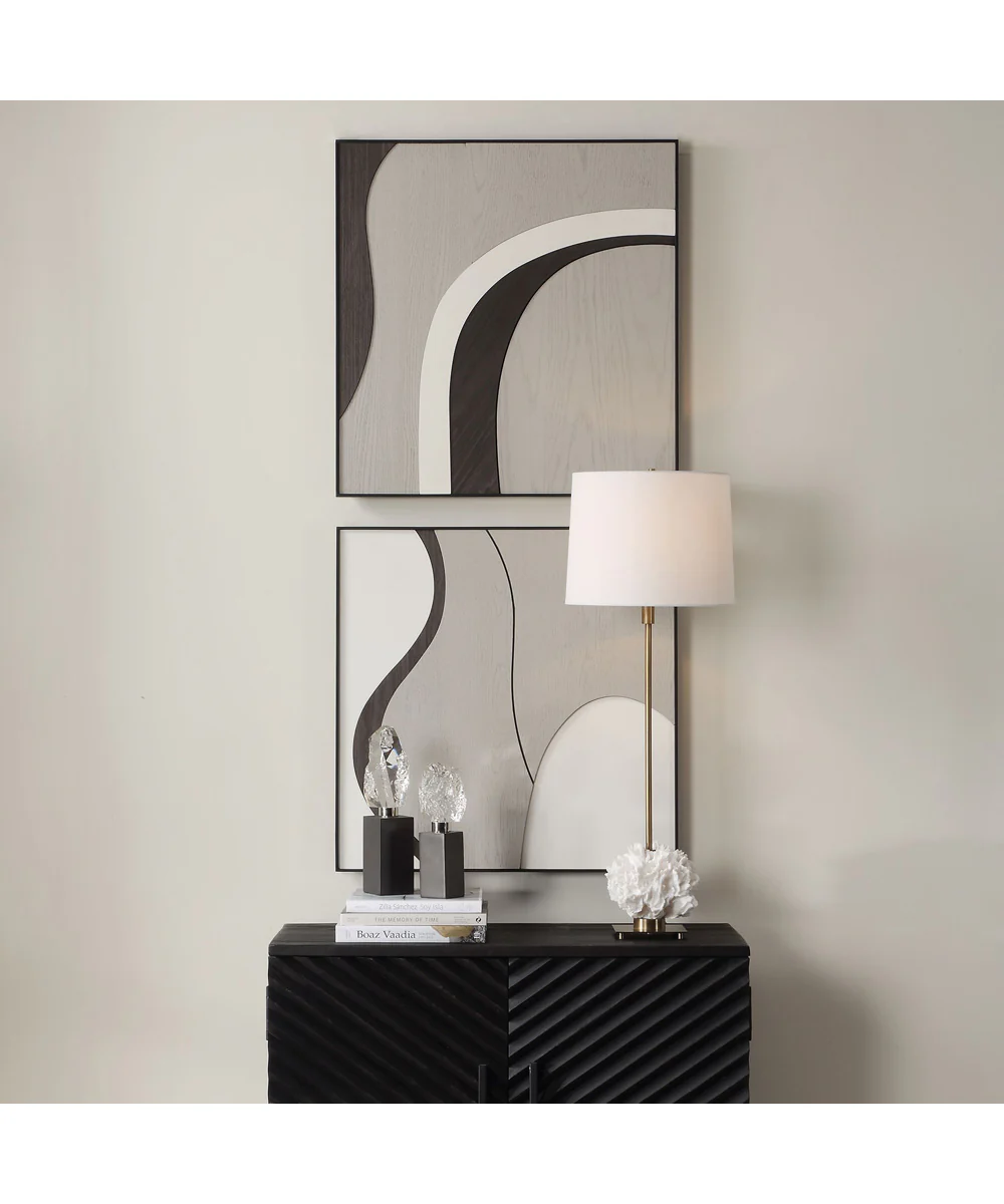 Joel Modern Wood Wall Art Set of 2 - Image 2