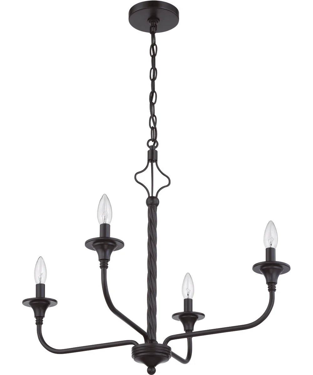 Jolenne 4-Light Chandelier Flat Black - Image 3