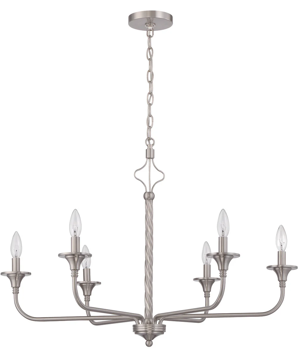 Jolenne 6-Light Chandelier Brushed Polished Nickel - Image 3