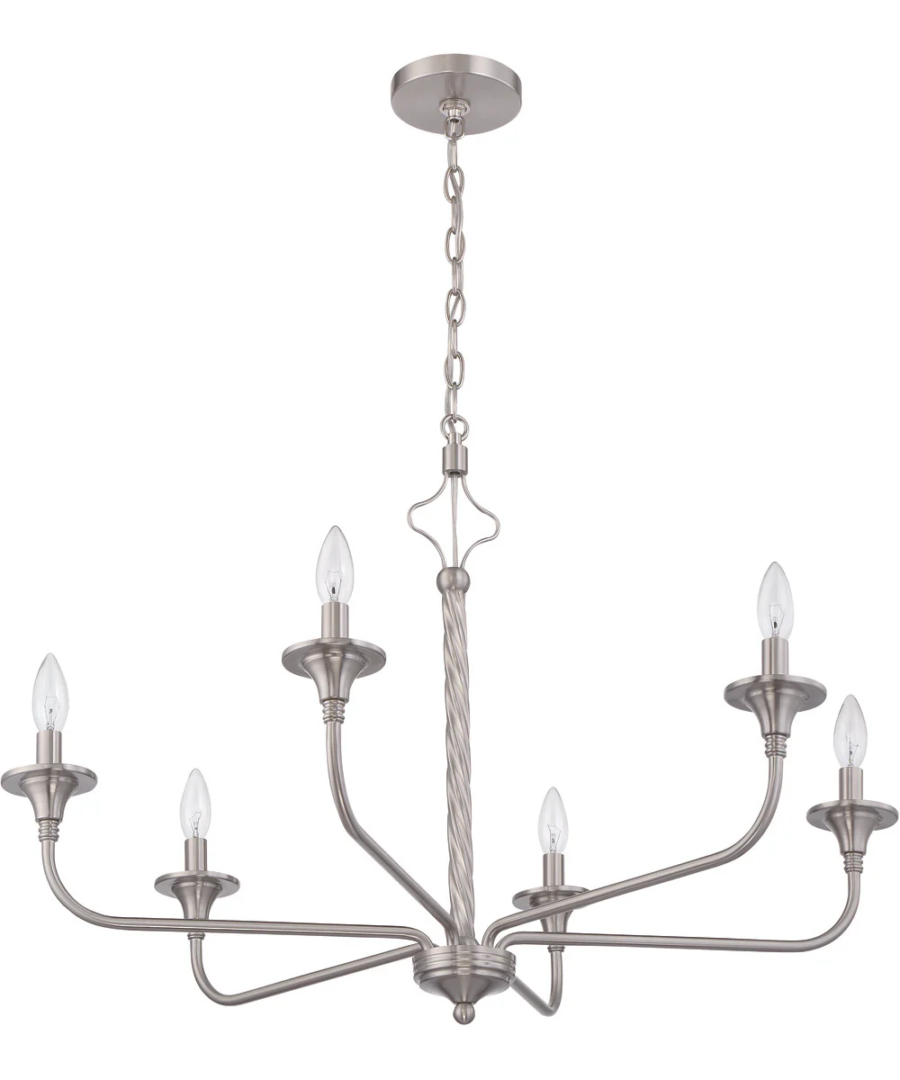 Jolenne 6-Light Chandelier Brushed Polished Nickel - Image 4