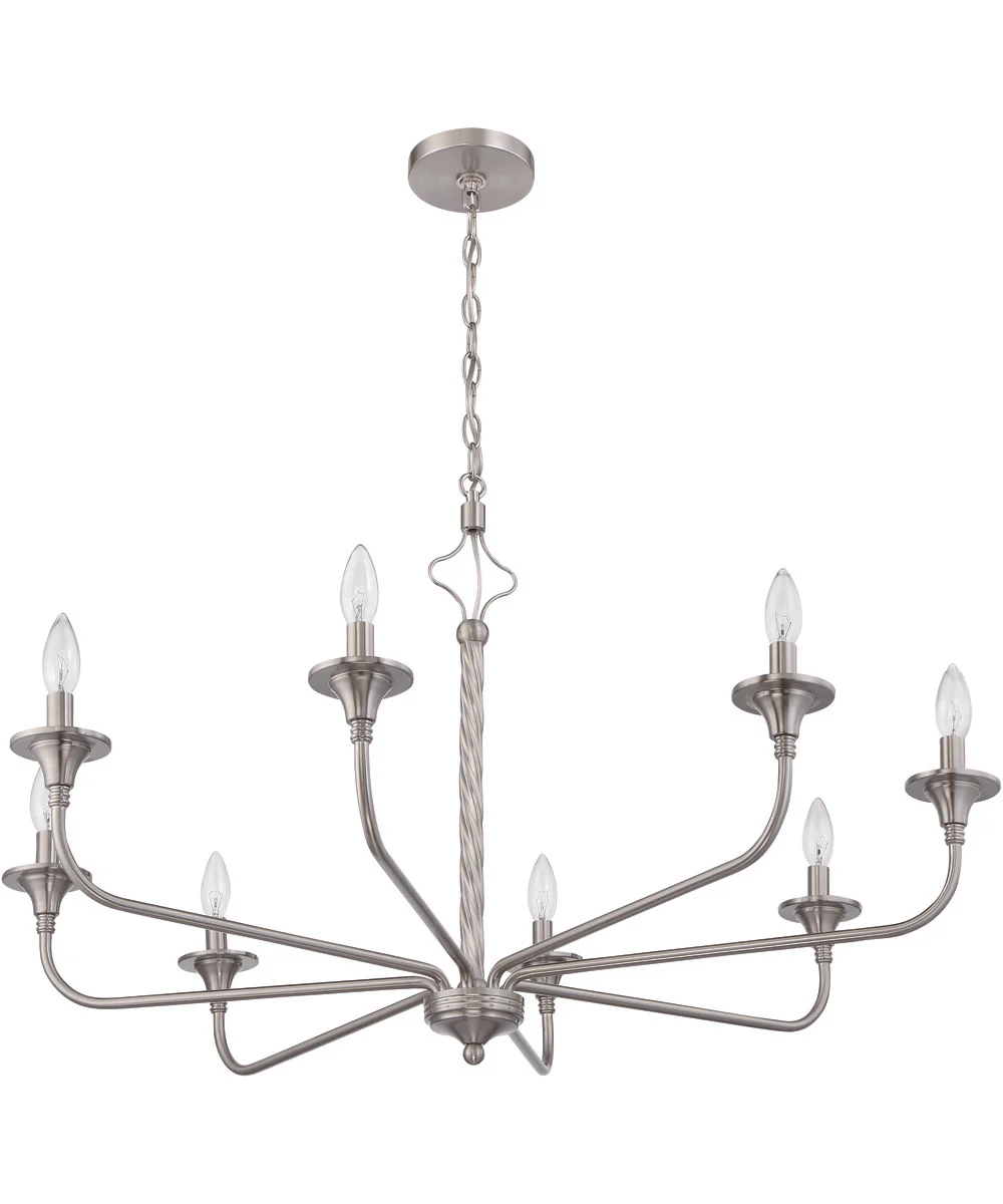 Jolenne 8-Light Chandelier Brushed Polished Nickel - Image 3
